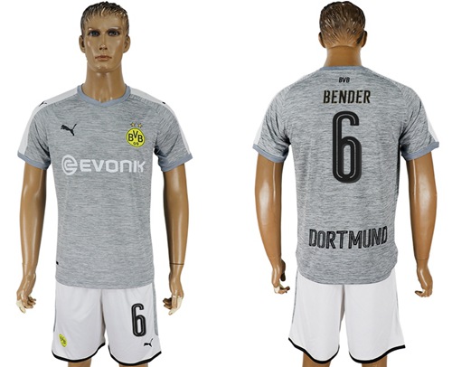 Dortmund #6 Bender Grey Soccer Club Jersey - Click Image to Close